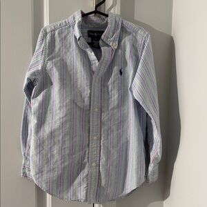 Ralph Lauren Kids Pastel Striped Button-Down Shirt